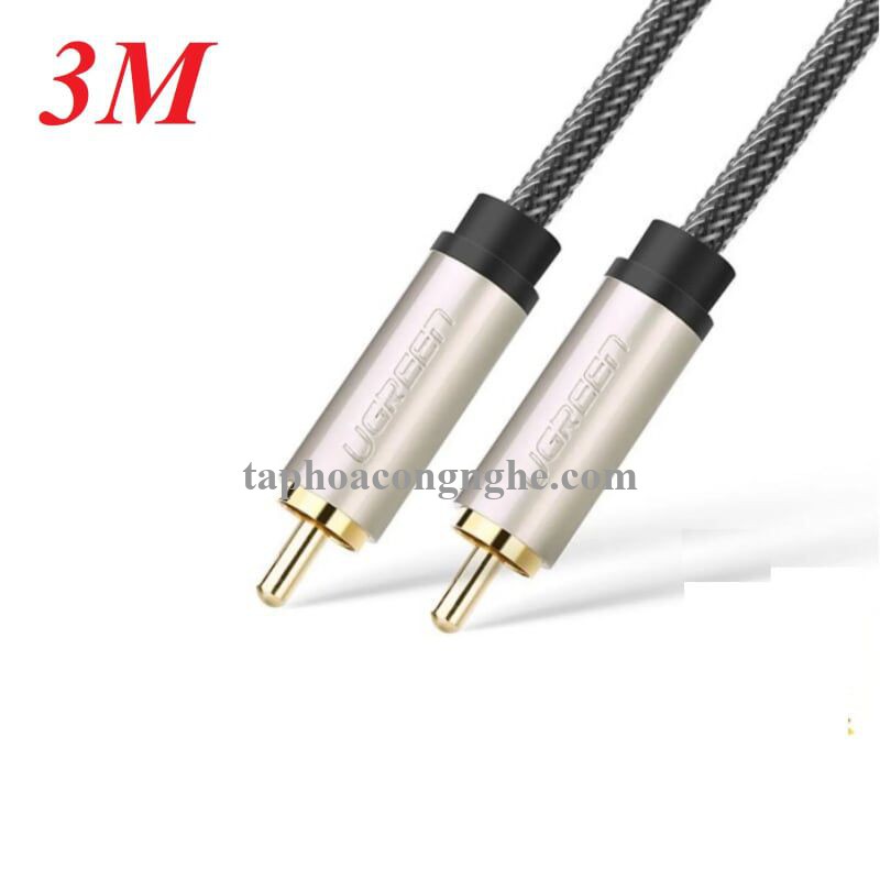 Ugreen 20739 3M màu Xám Cáp âm thanh bông sen Coaxial cao cấp AV133 30020739